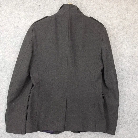 Military Blazer Jacket Men XS 36 Gray Utility‎ Chore Field